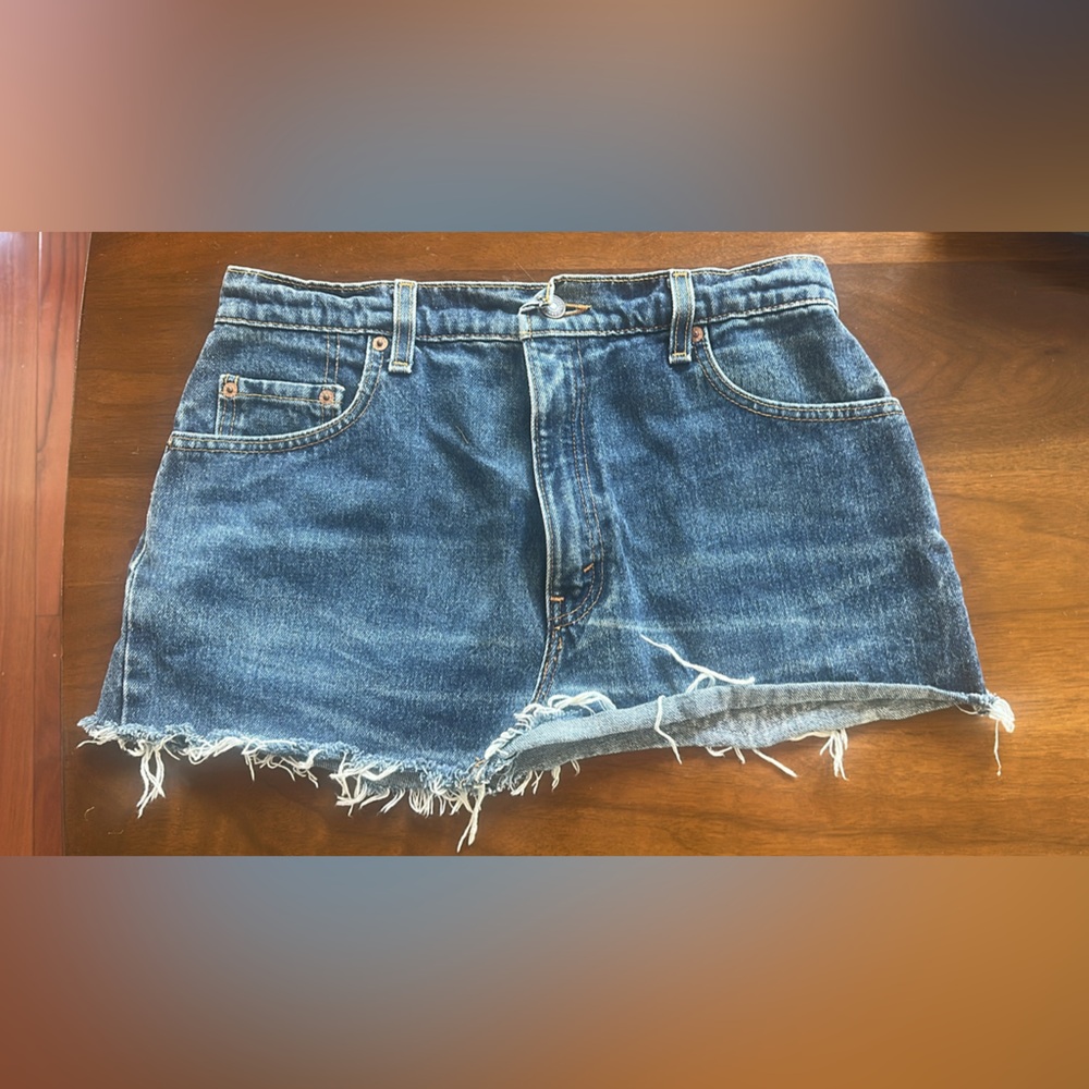Frayed Denim micro skirt